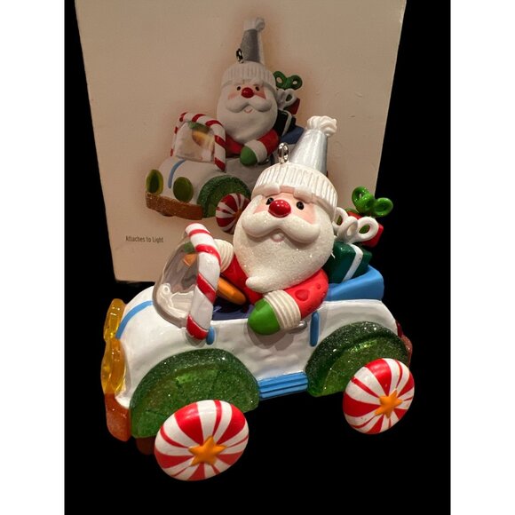 Hallmark Keepsake Santa’s Sweet Ride 2008 & 2007 Ornaments Airplane & Car W Box - Picture 8 of 9